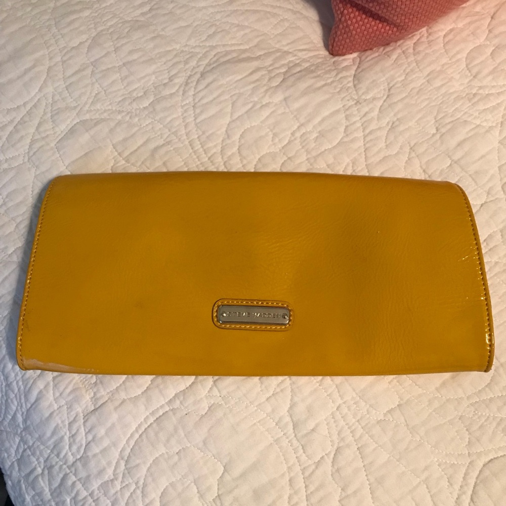 yellow Steve Madden clutch